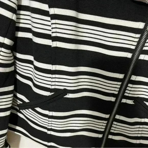 BAGATELLE Striped Moto Zip Up jacket | size Medium - Picture 9 of 11